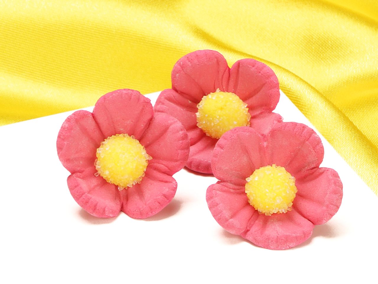 blumen 30mm rosa zucker 16 stueck