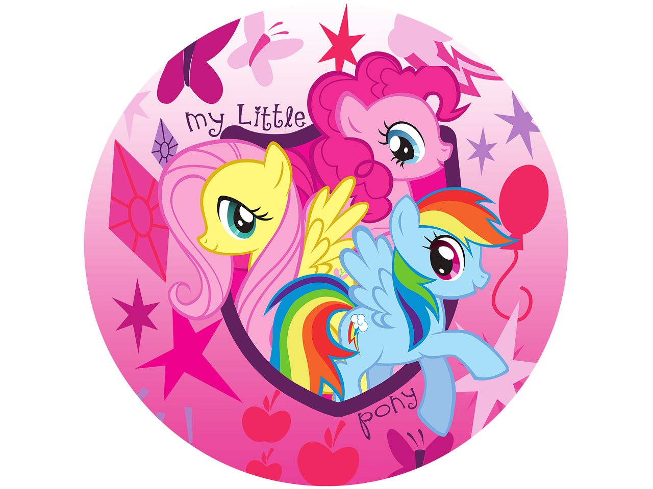 tortenaufleger my little pony pink rund 20cm