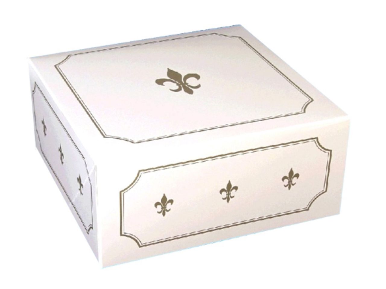 tortenkarton 32x32x12cm weiss gold