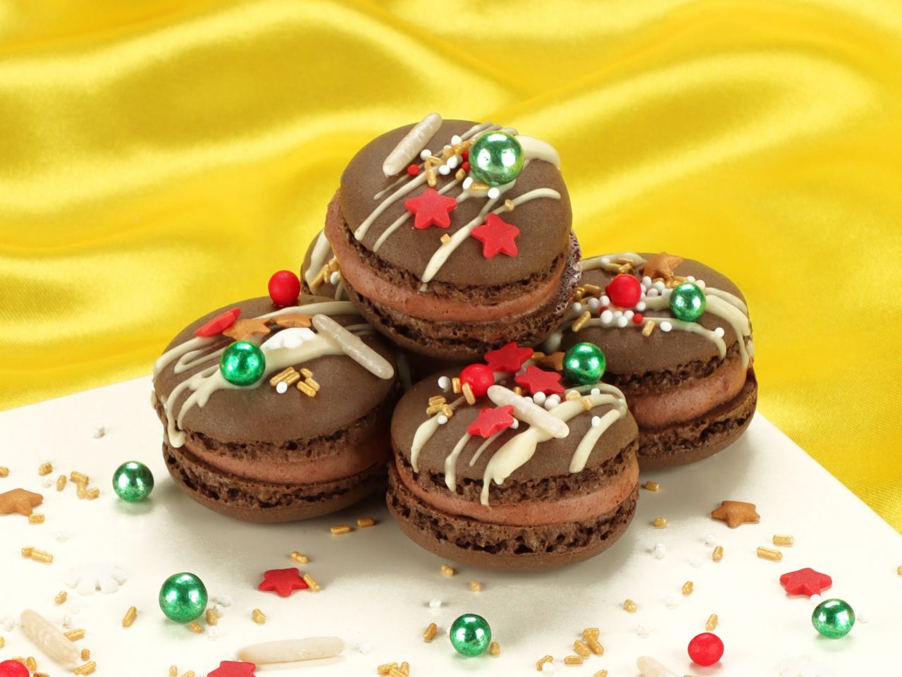 santa s schoko macarons