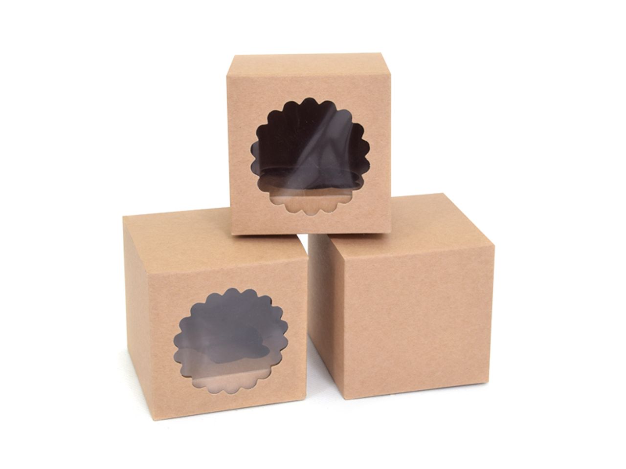 cupcake box fuer 1 cupcake eco line kraft 3 stueck
