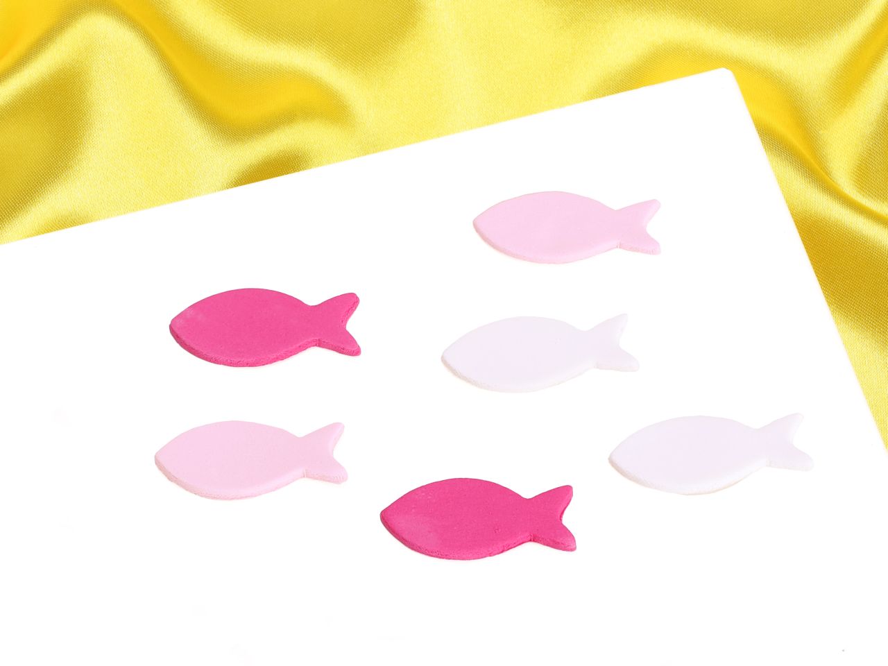 dekoraufleger fische rosa weiss 12 stueck