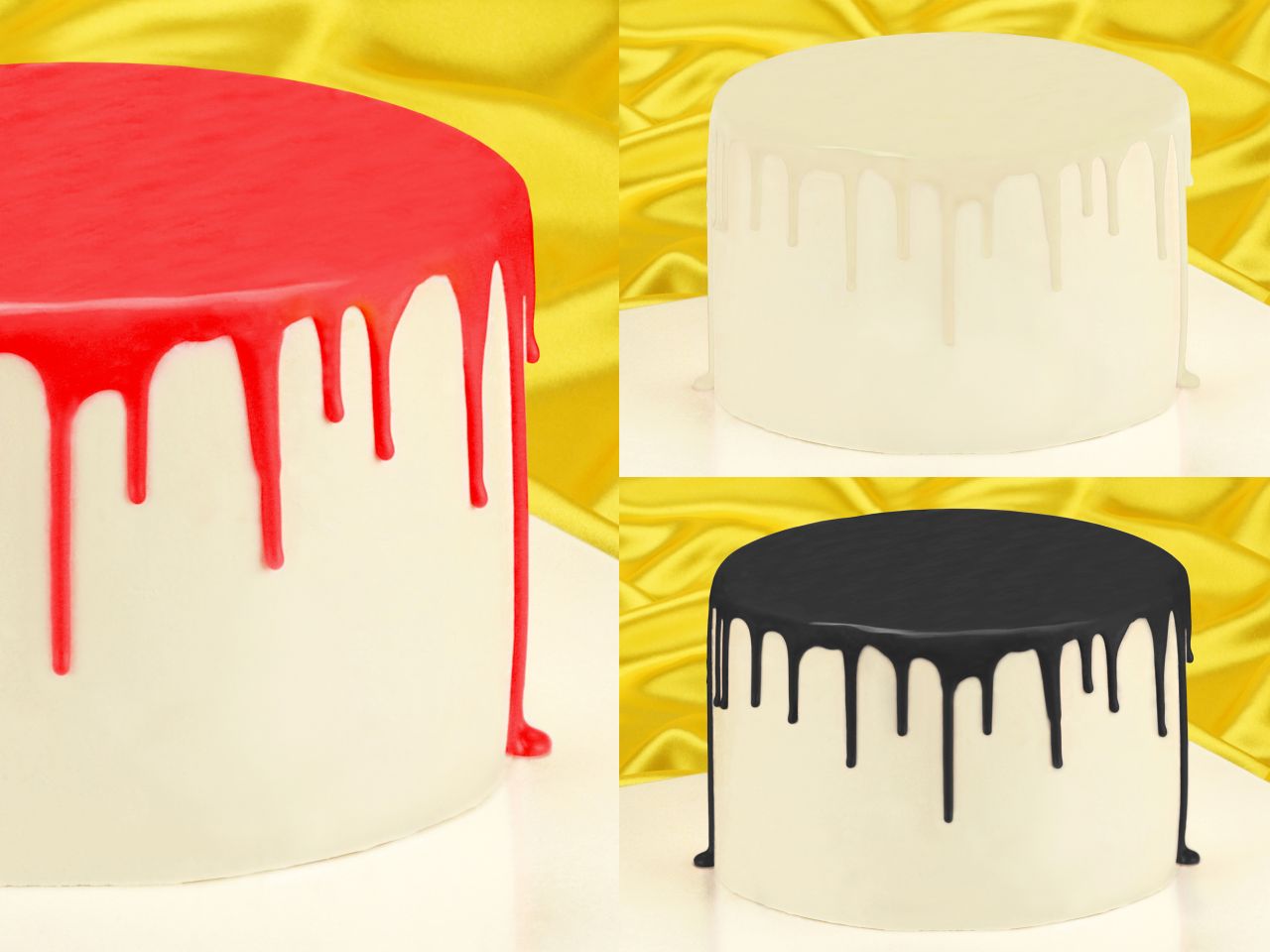 cake drip glasur rockabilly set 3er