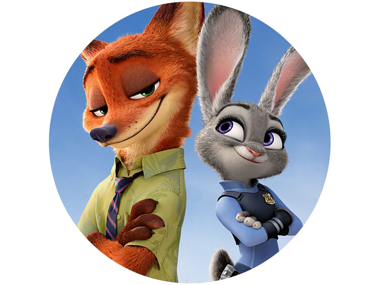tortenaufleger zootopia nick und judy rund 20cm