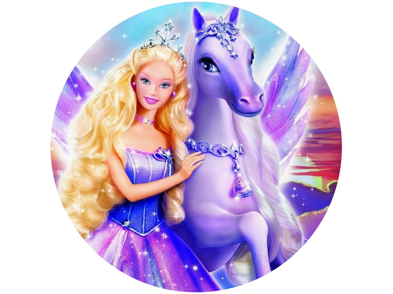 tortenaufleger barbie und der geheimnisvolle pegasus rund 20cm