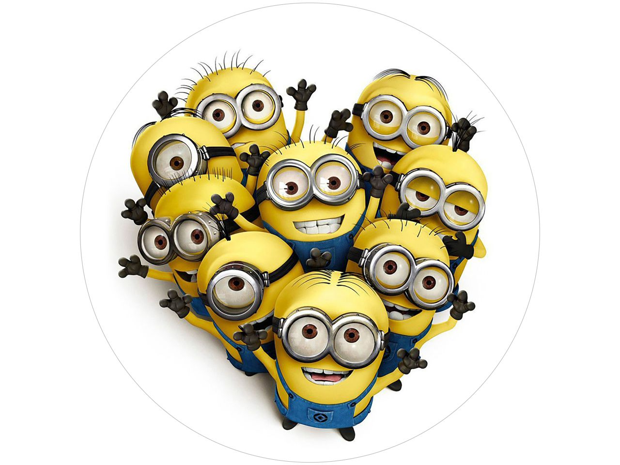 tortenaufleger minions herz rund 20cm