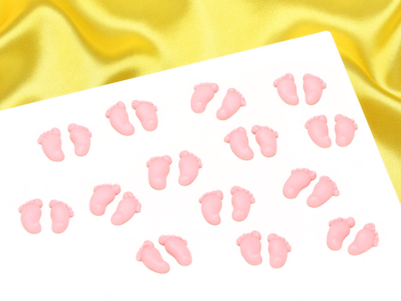 zuckerdekor babyfuesschen pink 24mm 10 stueck